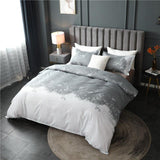 Parure de Lit Blanc <br/> Nuance Grise