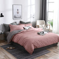 Parure de Lit Rose <br/> Gris Uni