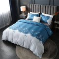 Parure de Lit Blanc <br/> Fleur Bleue