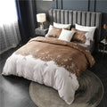 Parure de Lit Blanc <br/> Beige Flocon