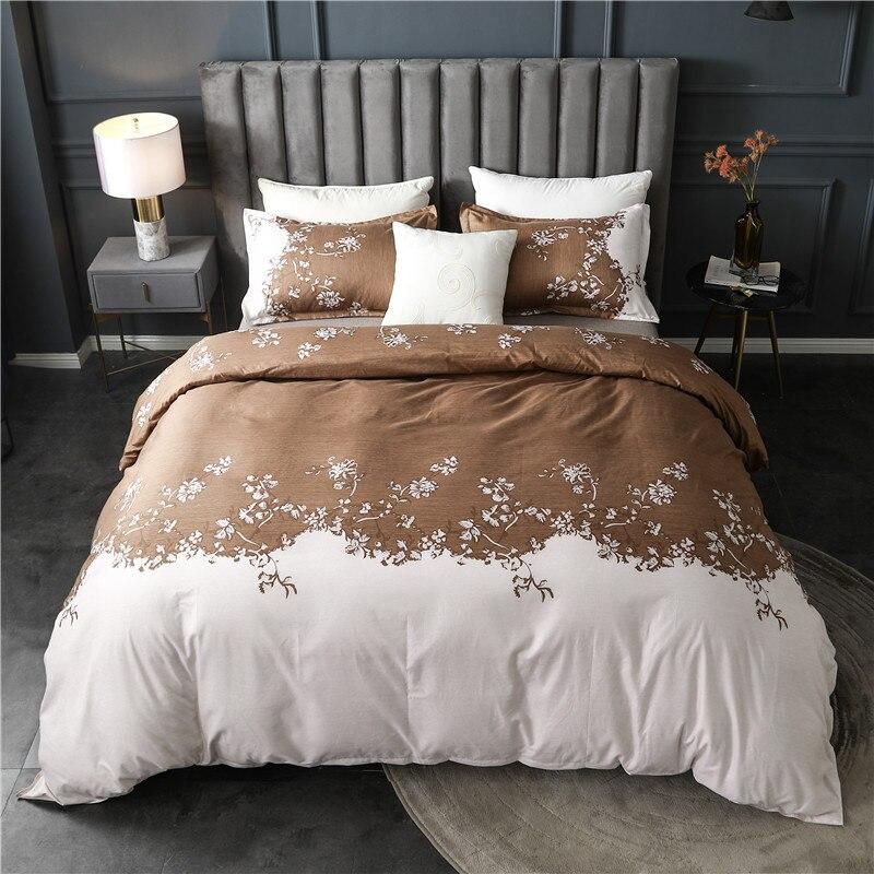Parure de Lit Blanc <br/> Beige Flocon