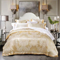Parure de Lit Blanc <br/> Couverture Dorée