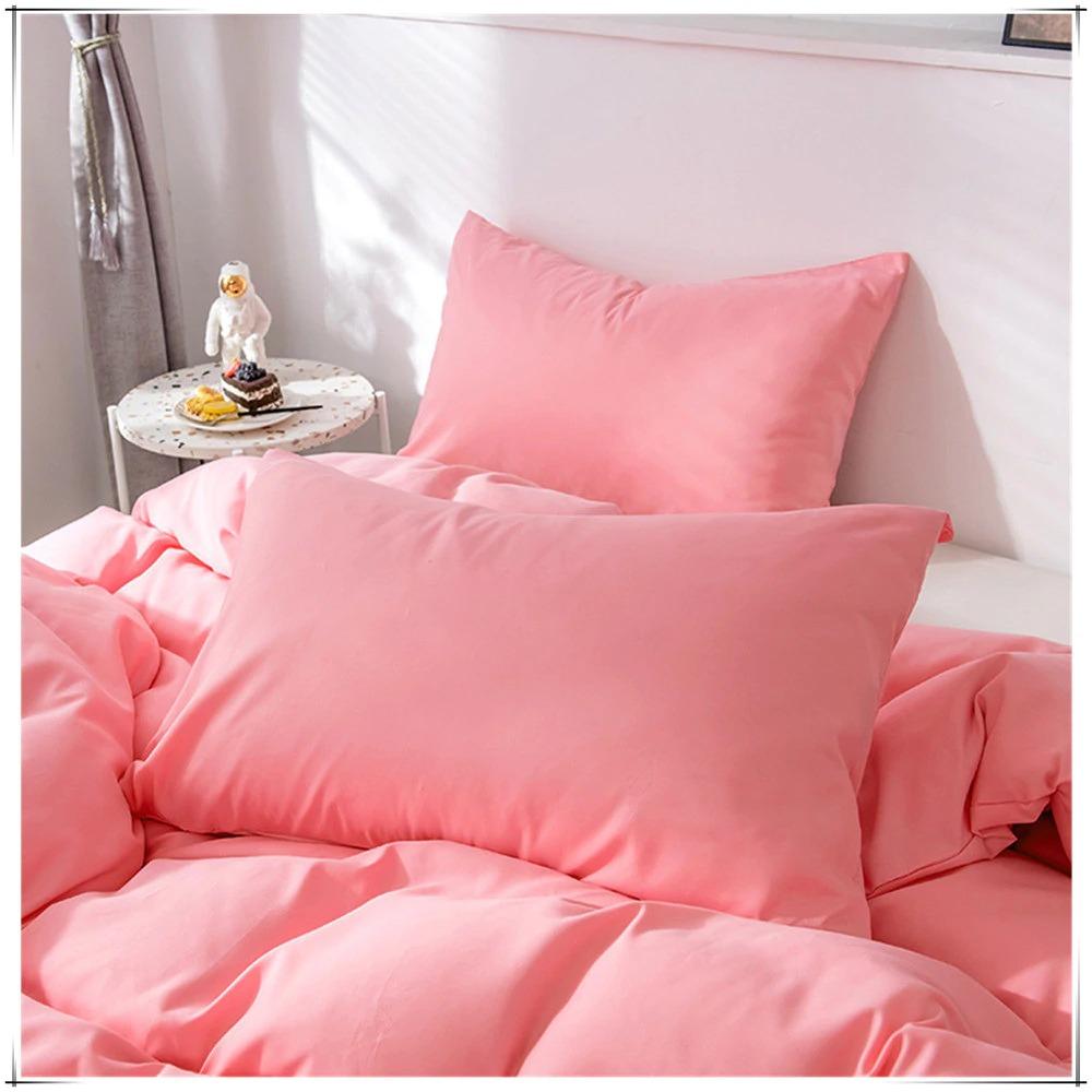 Parure de Lit Rose <br/> Effet Poudré