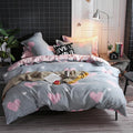 Parure de Lit Rose <br/> Gris Amour