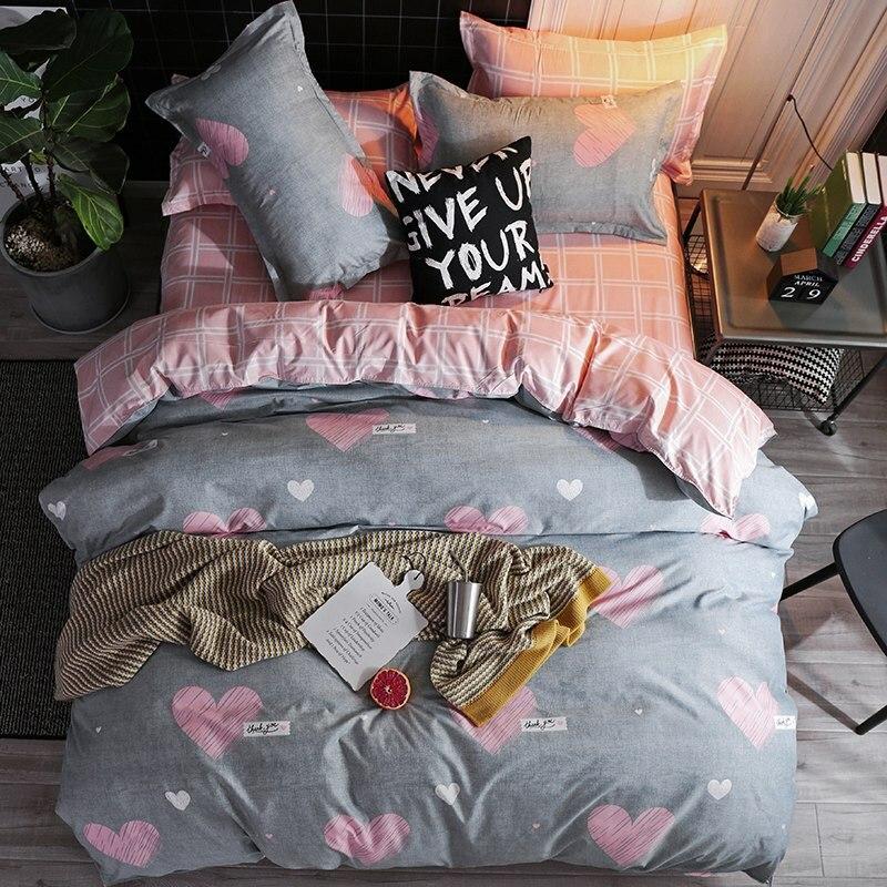 Parure de Lit Rose <br/> Gris Amour